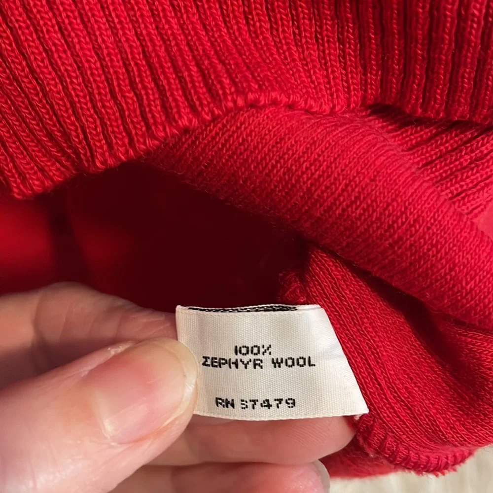 Vtg St. Croix Sweater Vest Mens red V Neck Casual Golf Made In USA